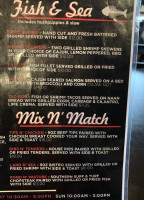 Rainforest Cafe menu