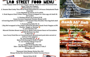 Sweet Roll’n Yen Cafe Thai Fried Ice Cream menu