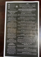 Shadowline Burgers Brews menu