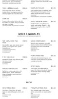 Tap Thai Cuisine menu