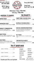 Percy's Pizza menu
