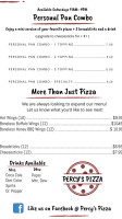 Percy's Pizza menu