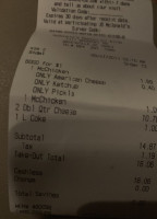 Mcdonald's menu