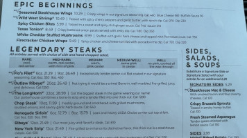 Longhorn Steakhouse menu
