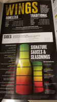 Buffalo Wild Wings menu