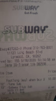 Subway menu