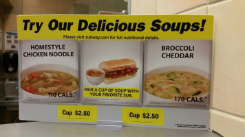 Subway menu